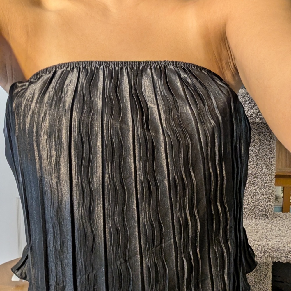 SHEIN Shimmering Black Strapless Dress